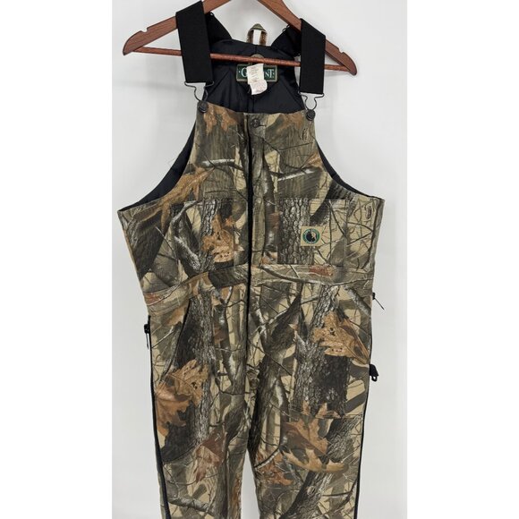Hunters Camo Insulated Bib Overalls With Zippered Legs & Adjustable Straps - Picture 1 of 15